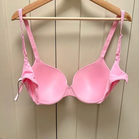 💖Victoria's Secret Light Pink -   t-shirt, push-up full coverage Bra- Size 34DD - Picture 3 of 9